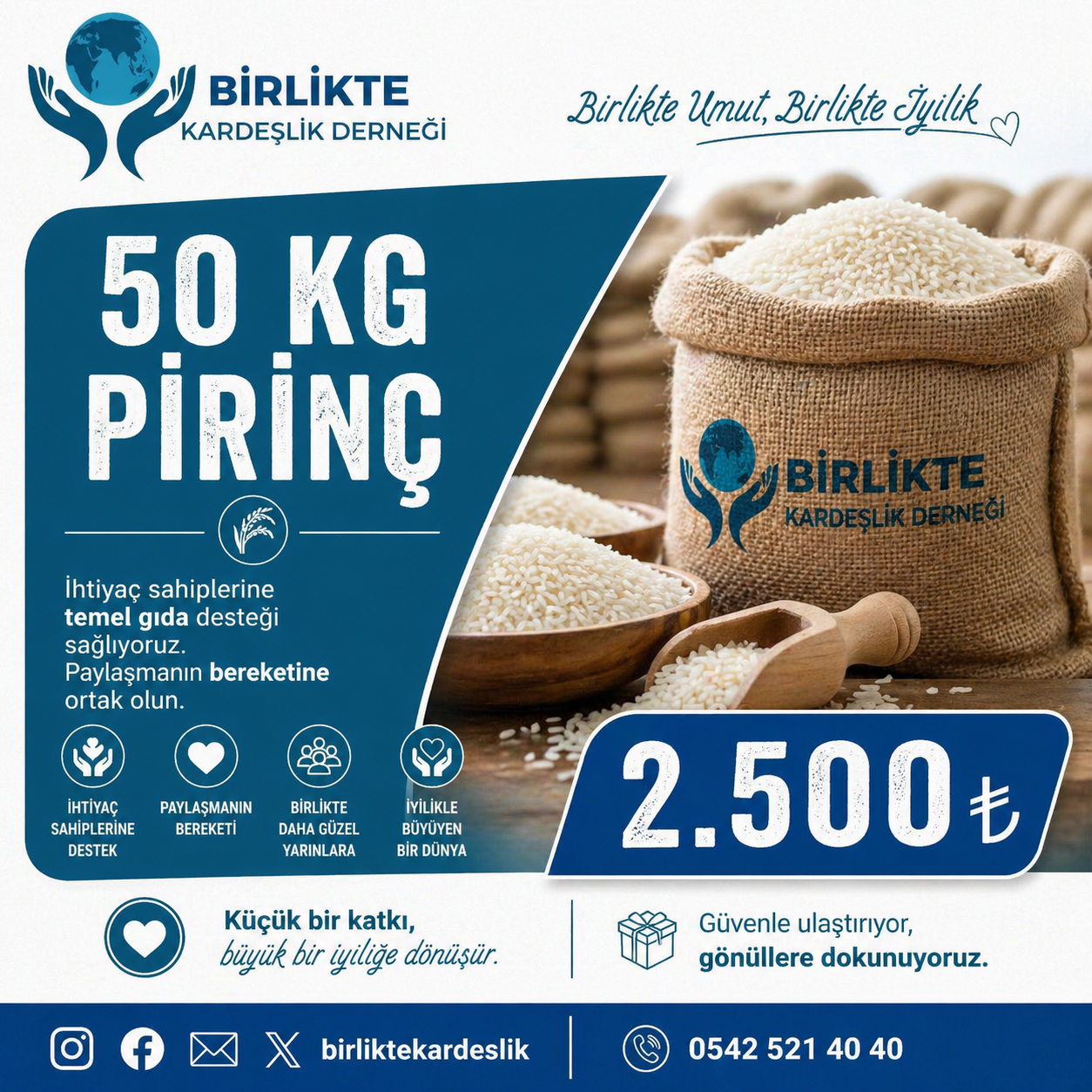 Sofralara Bereket Götürüyoruz – 50 Kg Pirinç Bağış Kampanyası