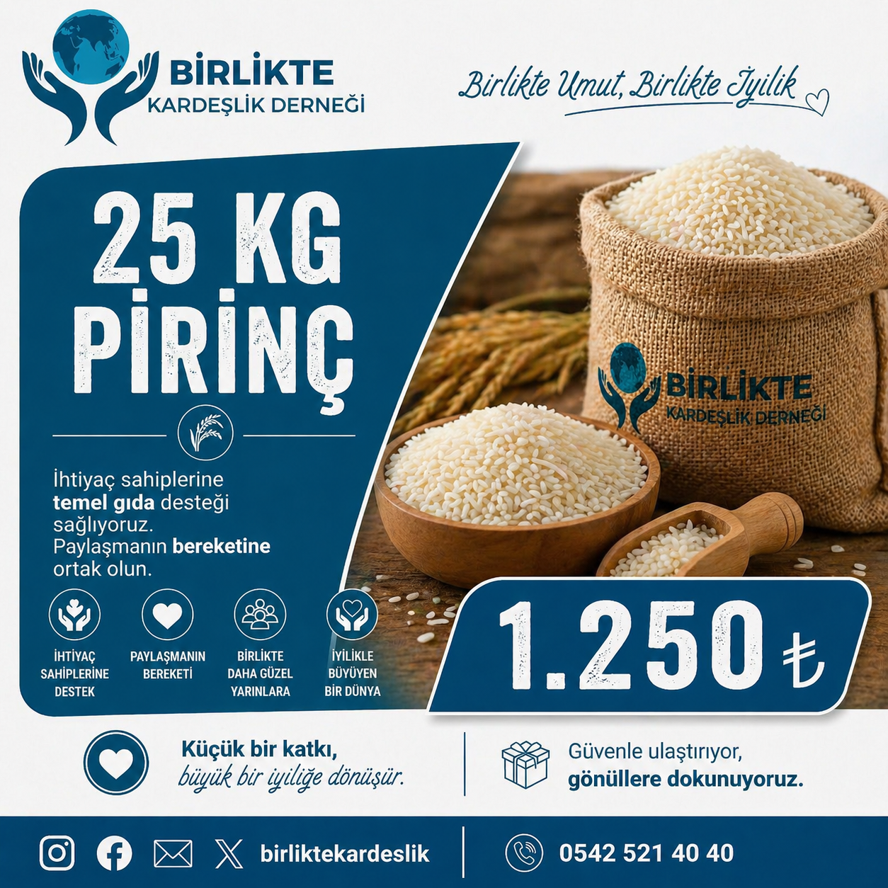 Küçük Katkı, Büyük Bereket – 25 Kg Pirinç Bağış Kampanyası