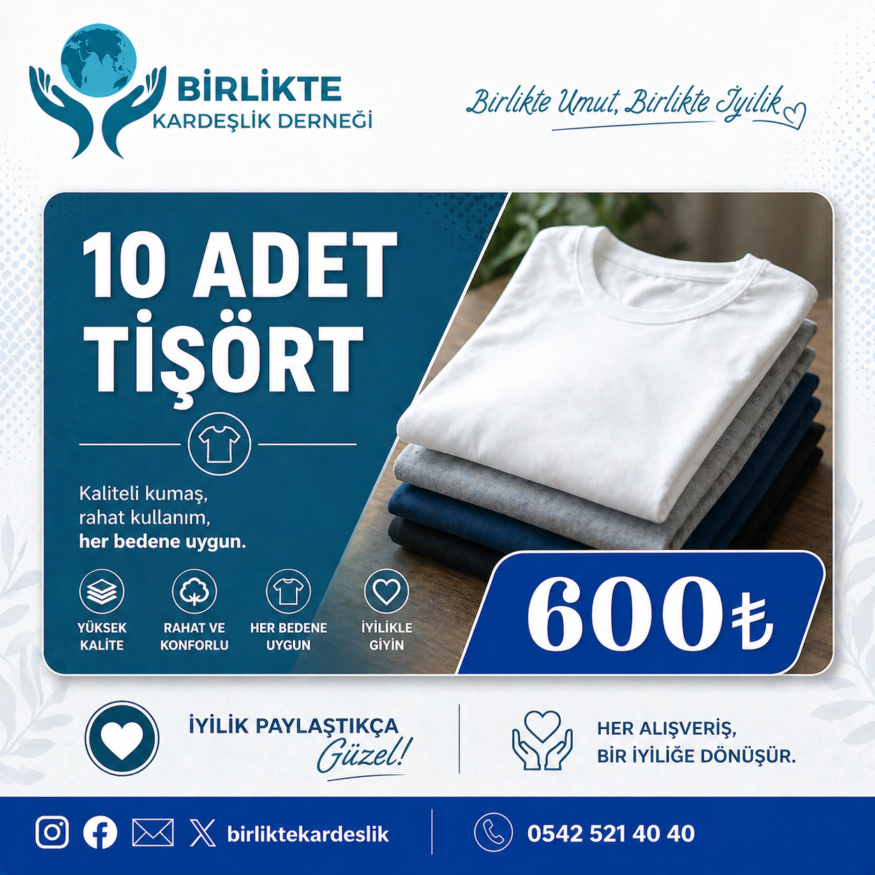 10 Adet Tişört Bağışı